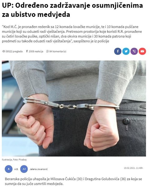 Montenegro-avmp/UP_-Odredeno-zadrzavanje-osumnjicenima-za-ubistvo-medvjeda
