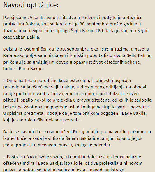 Montenegro-avmp/Ubistvo-Bakije-odbrana-tuzilac-pokusao-skrenuti-paznju-sa-svih-afera