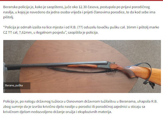 Montenegro-avmp/Uhapsen-Beranac_-Osumnjicen-za-vrijedanje-i-prijetnje-clanovima-porodice-
