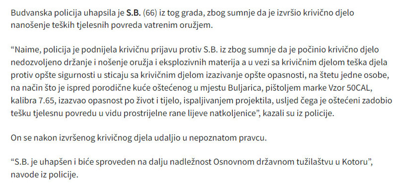 Montenegro-avmp/Uhapsen-Budvanin