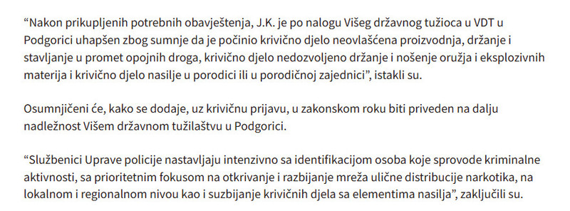 Montenegro-avmp/Uhapsen-Kotoranin-kod-njega-pronadeno-oko-45-kilograma-kokaina-i-pistolj--_4