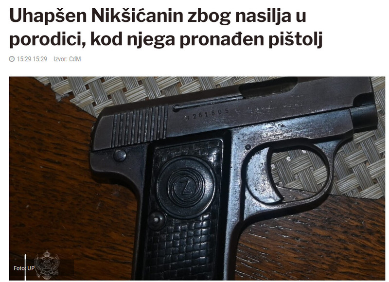 Montenegro-avmp/Uhapsen-Niksicanin-zbog-nasilja-u-porodici-kod-njega-pronaden-pistolj---Cd_1
