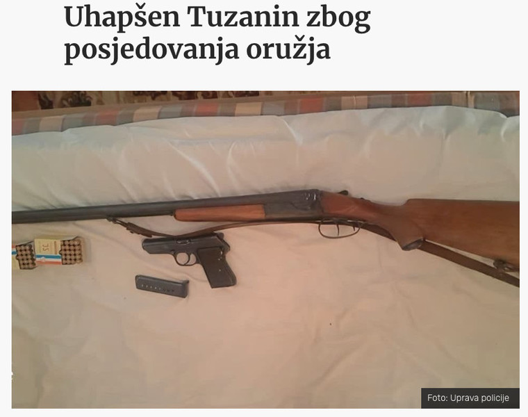 Montenegro-avmp/Uhapsen-Tuzanin-zbog-posjedovanja-oruzja---Pobjeda