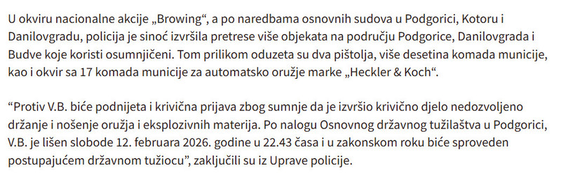 Montenegro-avmp/Uhapsen-Vesko-Barovic-osumnjicen-za-utaju-poreza-od-preko-300-hiljada-eura-oduzeti-pistolji-i-municija_2