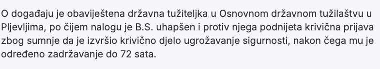 Montenegro-avmp/Uhapsen-Zabljacanin-osumnjicen-za-ugrozavanje-sigurnosti-dvije-osobe2