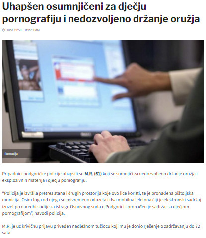 Montenegro-avmp/Uhapsen-osumnjiceni-za-djecju-pornografiju-i-nedozvoljeno-drzanje-oruzja
