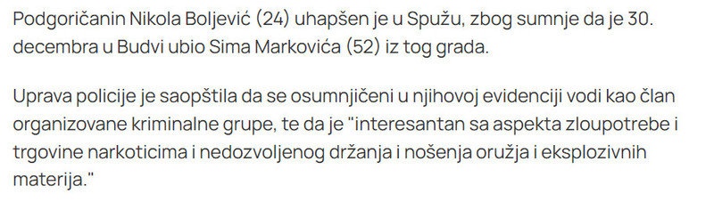 Montenegro-avmp/Uhapsen-osumnjiceni-za-ubistvo-u-Budvi-iz-policije-kazu-da-je-clan-kriminalne-grupe_1