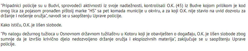 Montenegro-avmp/Uhapsena-osoba-u-Budvi-kod-koje-je-pronadjen-pistolj-za-pojasom1