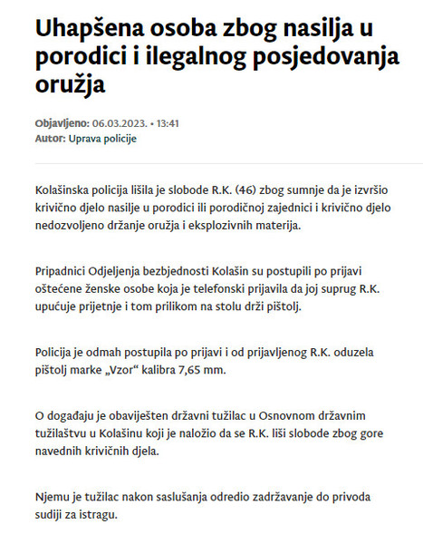 Montenegro-avmp/Uhapsena-osoba