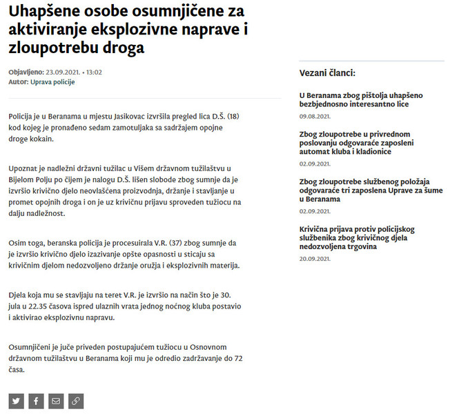Montenegro-avmp/Uhapsene-osobe-osumnjicene-za-aktiviranje-eksplozivne-naprave-i-zloupotreb
