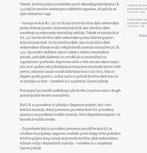 Montenegro-avmp/Uhapsene-tri-osobe-omogucili-albanskim-drzavljanima-da-udu-u-Crnu-Goru_2