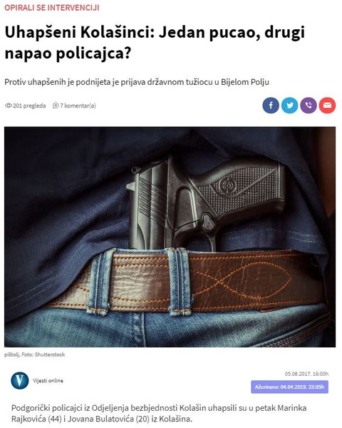 Montenegro-avmp/Uhapseni-Kolasinci_-Jedan-pucao-drugi-napao-policajca_