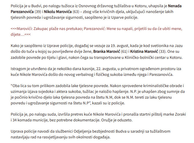 Montenegro-avmp/Uhapseni-Nenad-Parezanovic-i-Nikola-Marovic-osumnjiceni-za-tucu-i-ugrozava