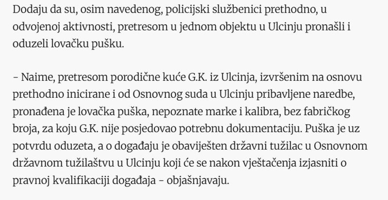 Montenegro-avmp/Ulcinj-Uhapsen-albanski-drzavljanin-osumnjicen-da-je-setao-gradom-sa-pistoljem-za-pojasom_3
