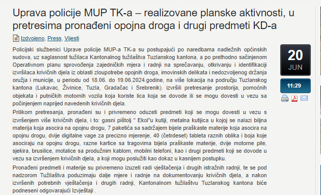 Montenegro-avmp/Uprava-policije-MUP-TK-a--realizovane-planske-aktivnosti-u-pretresima-pron