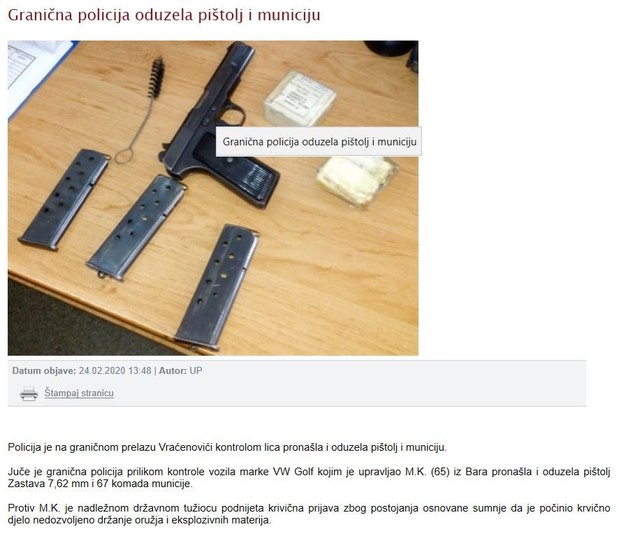 Montenegro-avmp/Weapons-seizure