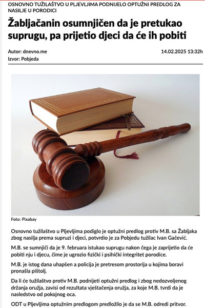 Montenegro-avmp/Zabljacanin-osumnjicen-da-je-pretukao-suprugu-pa-prijetio-djeci-da-ce-ih-p