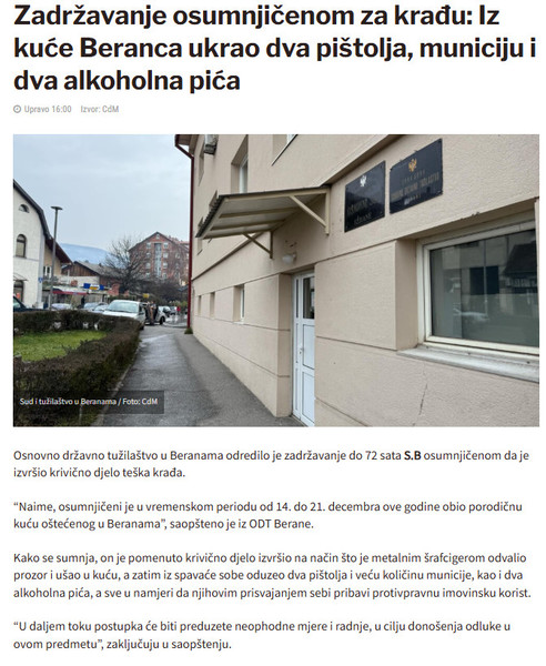 Montenegro-avmp/Zadrzavanje-osumnjicenom-za-kradu_-Iz-kuce-Beranca-ukrao-dva-pistolja-muni