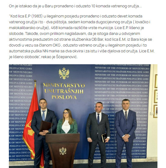 Montenegro-avmp/Zaplijenili-123-komada-oruzja-u-osam-opstina-cetiri-osobe-uhapsene-nelegal_14