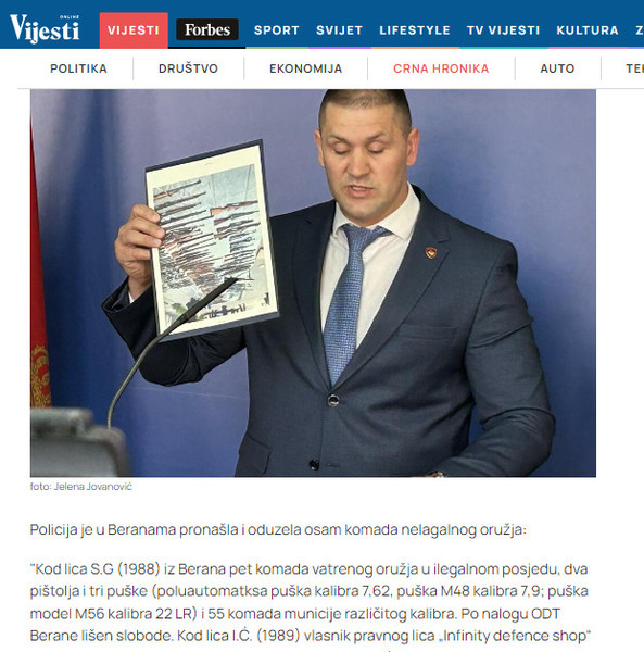 Montenegro-avmp/Zaplijenili-123-komada-oruzja-u-osam-opstina-cetiri-osobe-uhapsene-nelegal