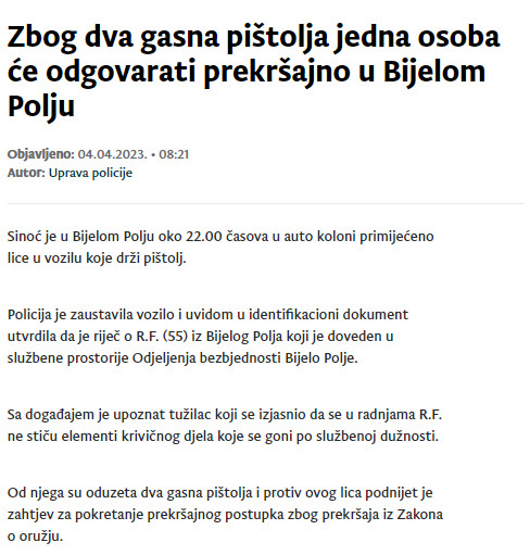 Montenegro-avmp/Zbog-dva-gasna-pistolja-jedna-osoba-ce-odgovarati