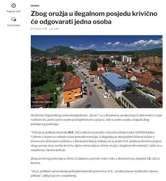 Montenegro-avmp/Zbog-oruzja-u-ilegalnom-posjedu-krivicno-ce-odgovarati-jedna-osoba---CdM