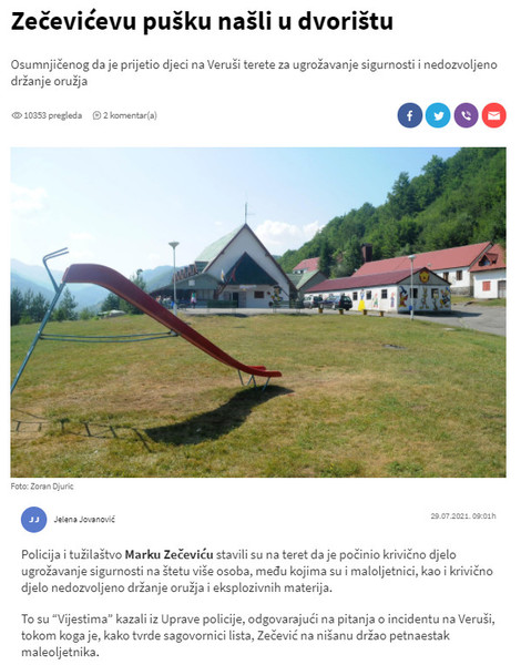 Montenegro-avmp/Zecevicevu-pusku-nasli-u-dvoristu