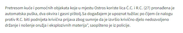 Montenegro-avmp/oduzeta-veca-kolicina-oruzja-i-municije