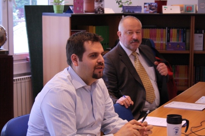 Ivan Zverzhanovski, SEESAC Team Leader a.i.(left) and Blaz Mihelic, Project Manager for Conventional Weapons Destructions and Small Arms and Light Weapons at International Trust Fund (right)