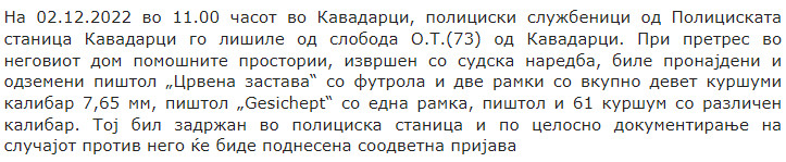 North-Macedonia/02.12.2021-Kavadarci