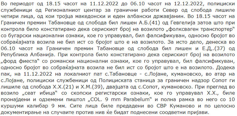 North-Macedonia/11.12.2022-Lojane