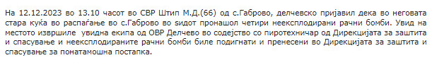 North-Macedonia/12.12.2023-Gabrovo