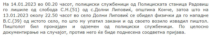 North-Macedonia/13.01.2023-Radovish
