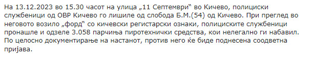 North-Macedonia/13.12.2023-Kichevo