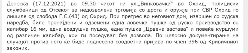 North-Macedonia/17.12.2021--Ohrud