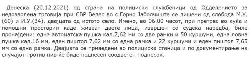 North-Macedonia/20.12.2021--Veles
