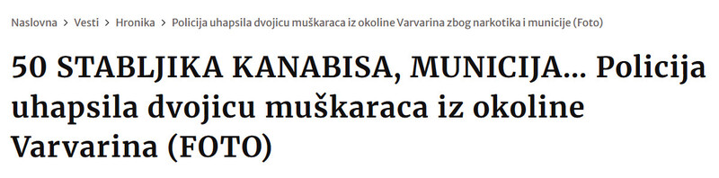 Serbia-avmp/50-STABLJIKA-KANABISA-MUNICIJA...-Policija-uhapsila-dvojicu-muskaraca-iz-okoline-Varvarina-FOTO