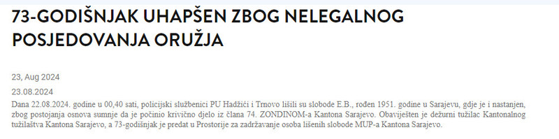 Serbia-avmp/73-godisnjak-uhapsen-zbog-nelegalnog-posjedovanja-oruzja-_-Ministarstvo-unutra