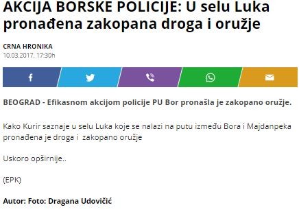 Serbia-avmp/AKCIJA-BORSKE-POLICIJE_-U-selu-Luka-pronadena-zakopana-droga-i-oruzje