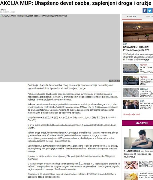 Serbia-avmp/AKCIJA-MUP_-Uhapseno-devet-osoba-zaplenjeni-droga-i-oruzje