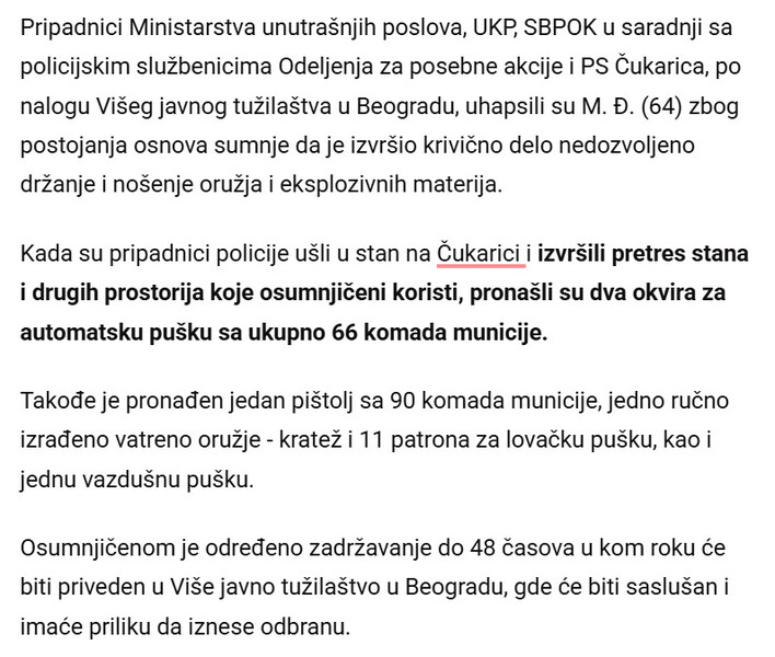 Serbia-avmp/AKCIJA-UKP-NA-CUKARICI-PAO-MUSKARAC-Policija-mu-munjevito-upala-u-plan-naden-ARSENAL-ORUZJA_1