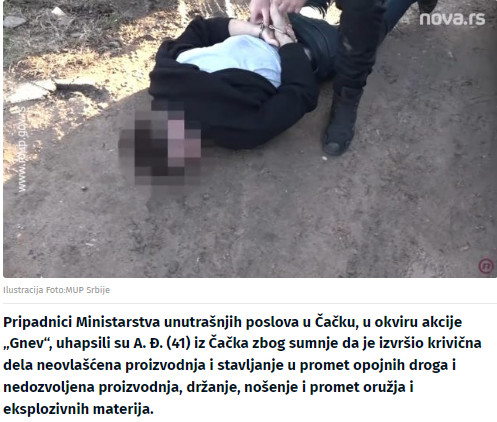 Serbia-avmp/Akcija-Gnev-u-Cacku-zaplenjeni-heroin-kokain-kanabis-i-municija