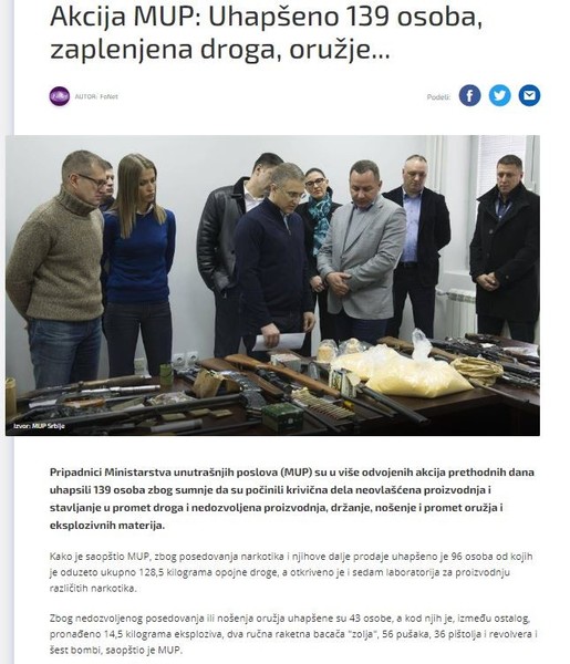 Serbia-avmp/Akcija-MUP_-Uhapseno-139-osoba-zaplenjena-droga-oruzje_5