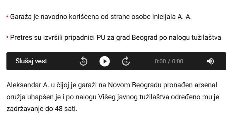 Serbia-avmp/Arsenal-oruzja-naden-u-garazi-na-Novom-Beogradu_-Uhapsen-fitnes-trener---Blic