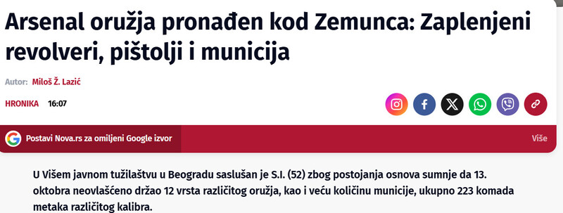 Serbia-avmp/Arsenal-oruzja-pronaden-kod-Zemunca-Zaplenjeni-revolveri-pistolji-i-municija