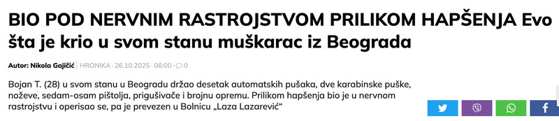 Serbia-avmp/BIO-POD-NERVNIM-RASTROJSTVOM-PRILIKOM-HAPSENJA-Evo-sta-je-krio-u-svom-stanu-mu