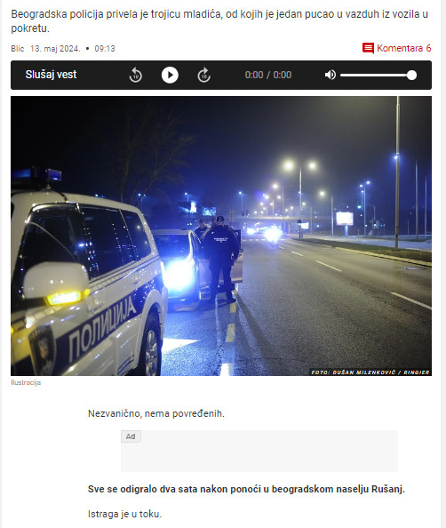 Serbia-avmp/Beogradska-policija-uhapsila-trojicu-mladica-u-Rusnju_-Pucali-iz-automobila-u-_1