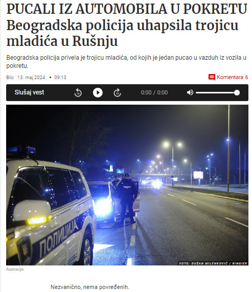 Serbia-avmp/Beogradska-policija-uhapsila-trojicu-mladica-u-Rusnju_-Pucali-iz-automobila-u-