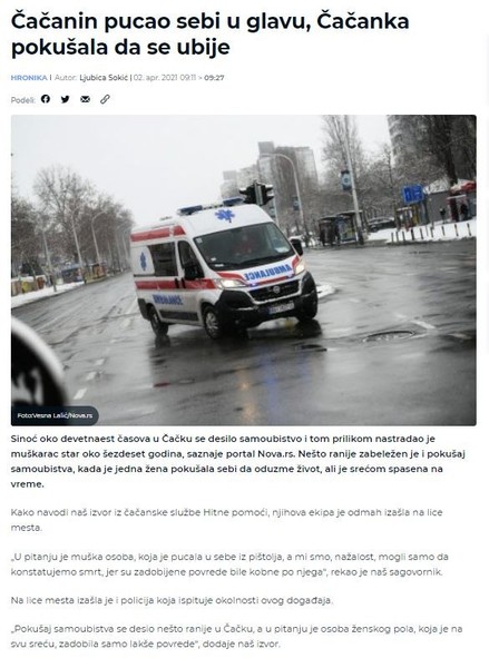 Serbia-avmp/Cacanin-pucao-sebi-u-glavu-Cacanka-pokusala-da-se-ubije