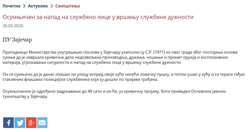 Serbia-avmp/Causing-general-danger